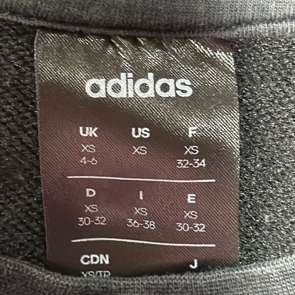 Adidas Women’s Cropped Logo Crewneck Sweatshirt Charcoal Gray XS Athleisure - Picture 6 of 6